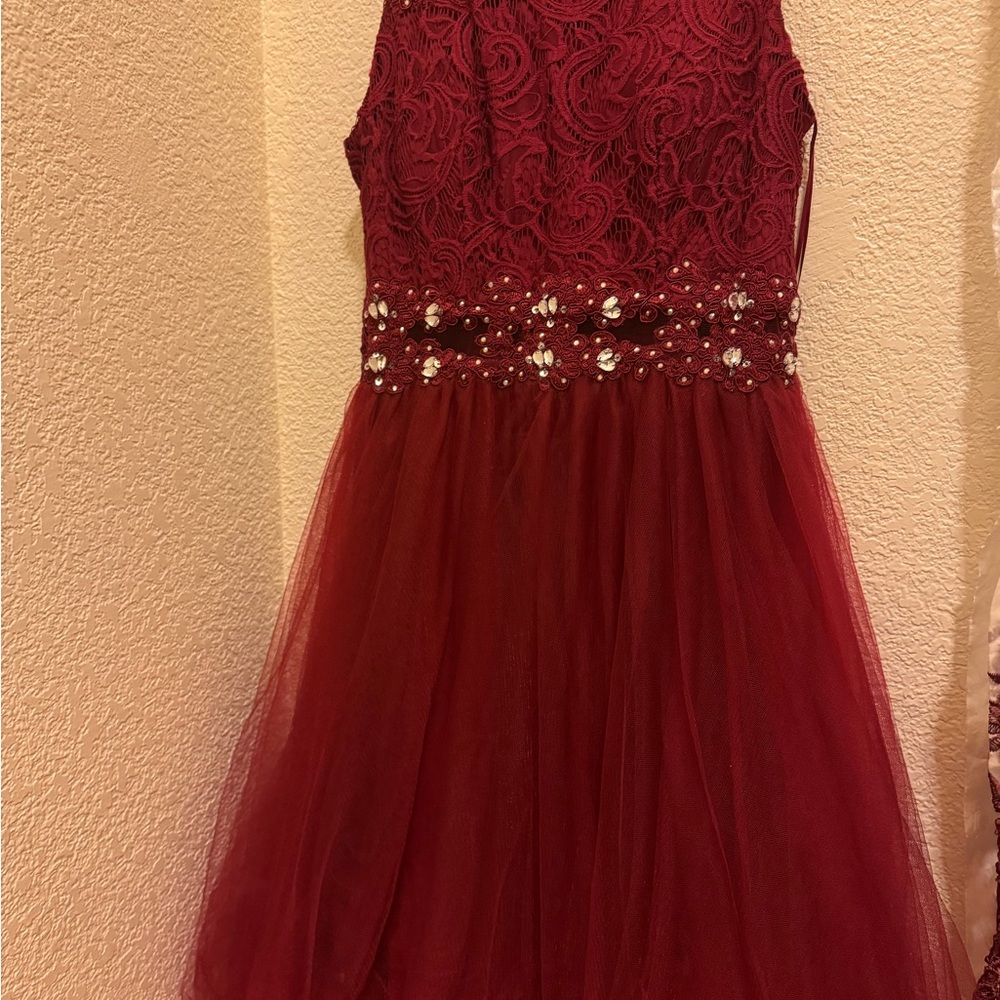 Elegant Cinderella Couture Kids burgundy dress Burgundy Dress